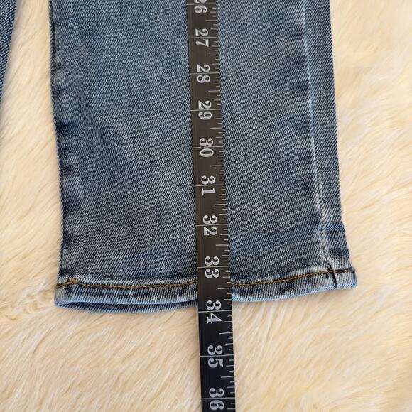 Blanqi Blue Medium Wash Straight Leg Maternity Denim Jeans 8 - Picture 7 of 11